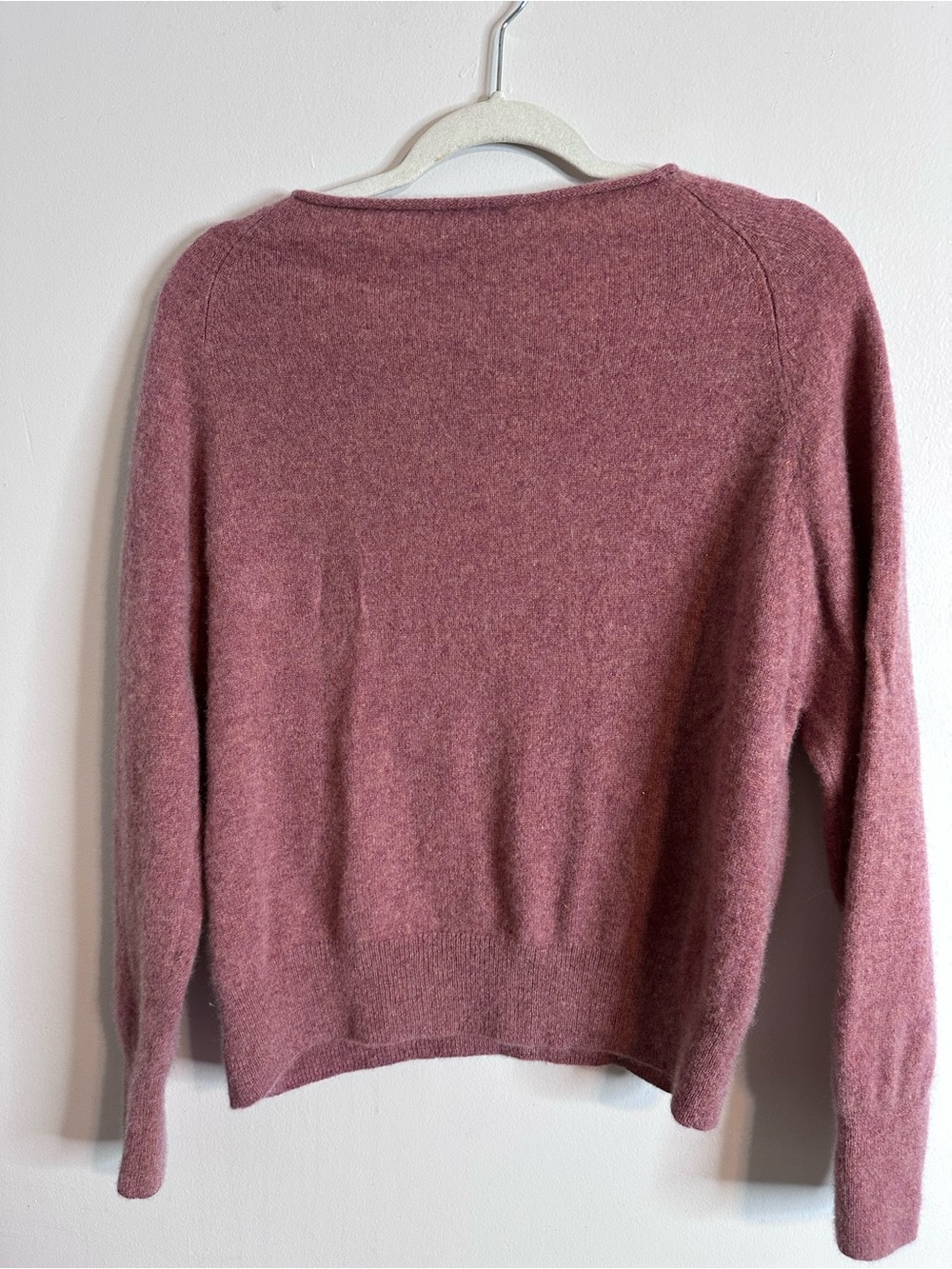 Quince 100% Mongolian Cashmere Boatneck Sweater Heather Rose L - Picture 4 of 10